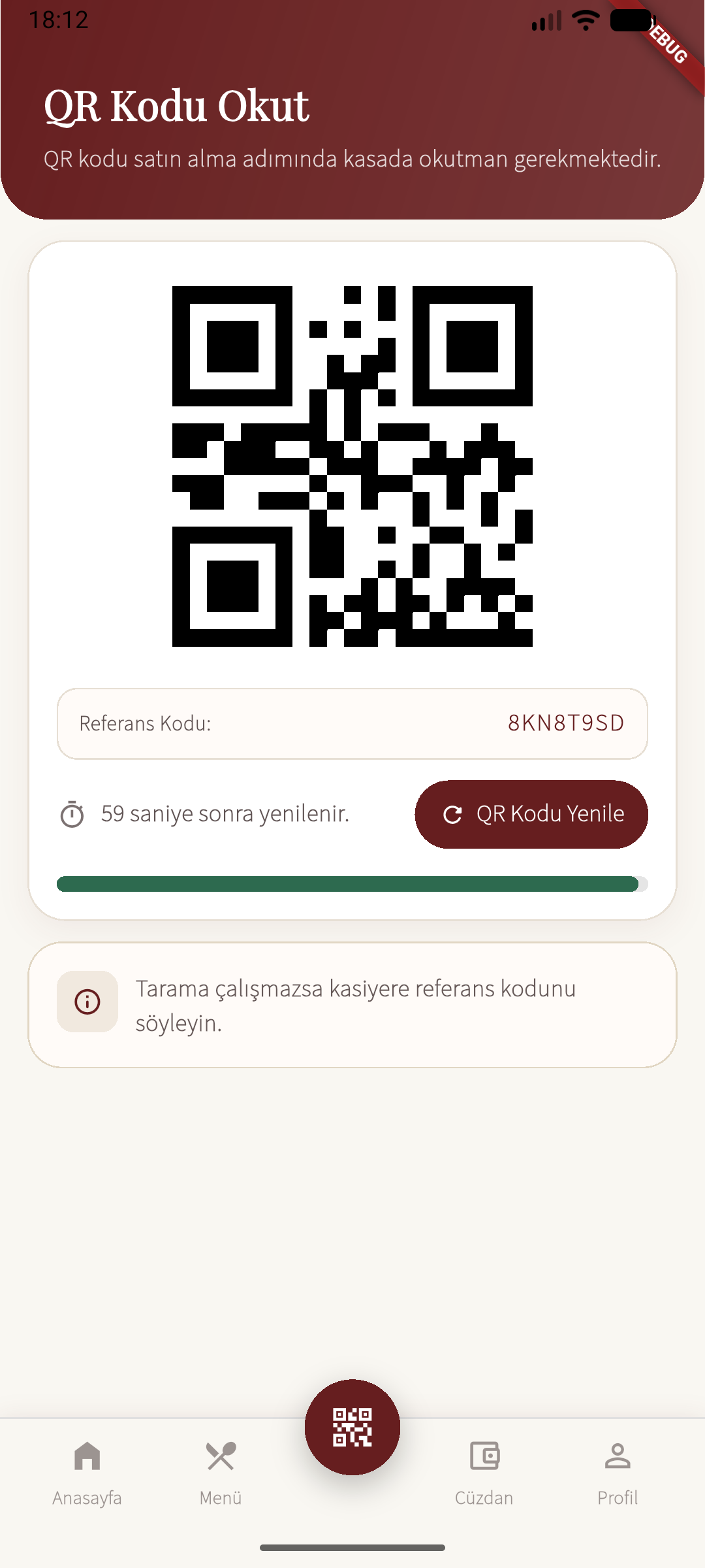 Rovli Coffee QR okutma ekranı